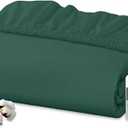 Royale Linens 100% Organic Cotton Fitted Sheet - Percale Weave - Super Soft Deep Pocket Bottom Sheets - Elastic Sheet King Size - King Fitted Sheets Only - (78"x80"+15", Hunter Green)