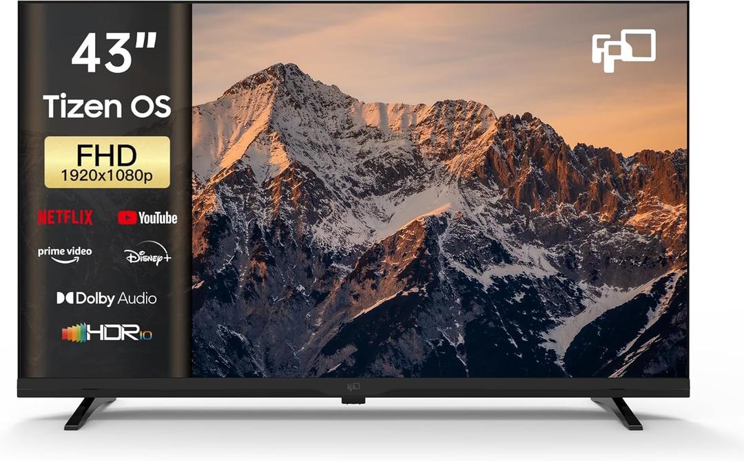 FPD Smart TV 43 Inch, 1080p FHD Television Powered by Tizen OS Compatible with Samsung TV Plus, Dolby Audio, HDR 10, SmartThings, Miracast, Gaming Hub, Voice Control Flat Screen TV (AT43-P1, 2025)