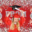 Red and Silver Prom 2026 Graduation Backdrop Class of 2026 Congratulations Grad Party Decoration Graduation Students Photography Banner Decor Supplies (red, 7x5ft)