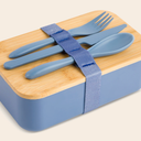 Bamboo Benton Box With Utensil Set And Removable Divider