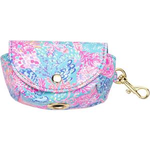 Lilly Pulitzer Dog Waste Bag Dispenser, Pet Bag Includes 15 Pink Potty Bags, Dog Poop Bag Holder for Leash, Splendor in the Sand