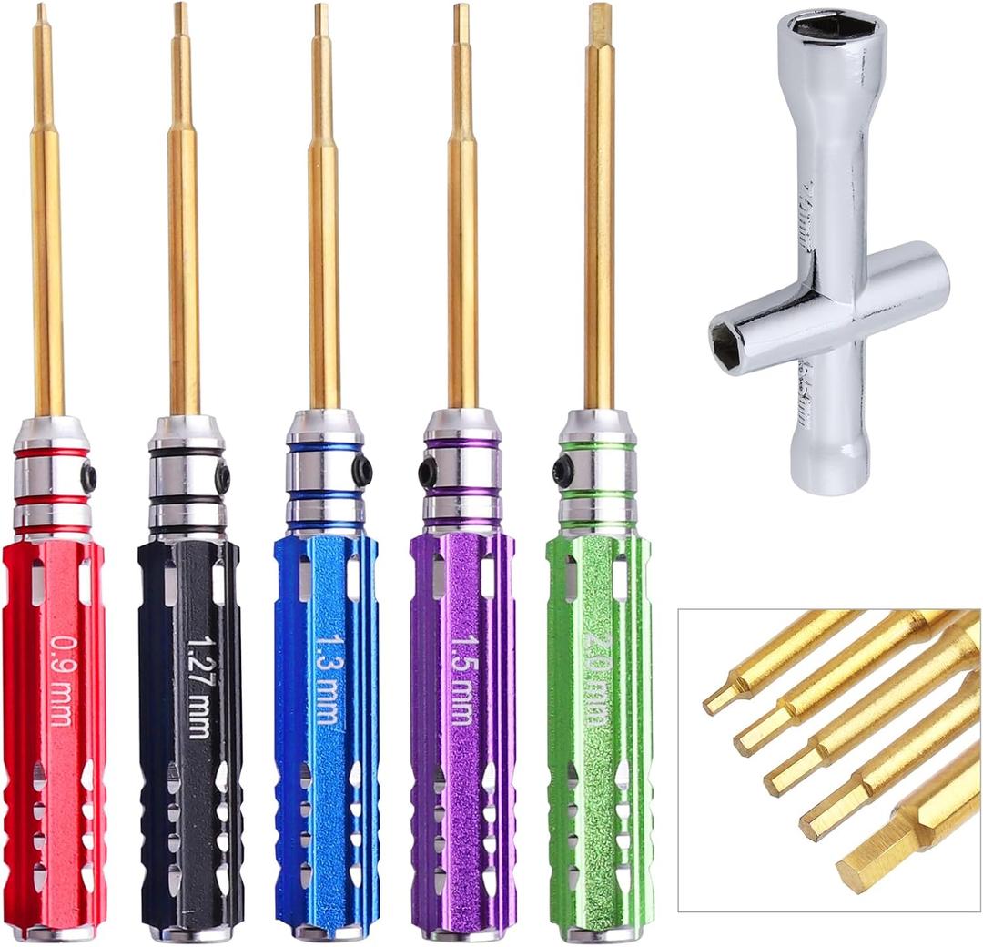 Mini Hex Screwdriver Set for Axial SCX24 1/24 RC Crawler Small Hex Driver 0.9mm 1.27mm 1.3mm 1.5mm 2.0mm & Wheel Wrench Mini Hex Screwdriver Set for Axial SCX24 1/24 RC Crawler Small Hex Driver 0.9mm 1.27mm 1.3mm 1.5mm 2.0mm & Wheel Wrench