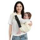 Baby Sling Carrier, Toddler Carrier Sling with Double Safety Buckle and Adjustable Shoulder Strap(7-30lbs), Baby Carriers One Size Fits All, Beige