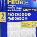 Filtrete 213 Air Filter, MERV 13, MPR 1900, 2 HVAC Filters | AprilAire 213 Replacement Filters, Allergens, Bacteria, Viruses & Air Pollutants, 12-Month AC/Furnace Filters