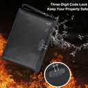 Fireproof Document Bag with Lock, ZOOPIP 14.3"x10.2" Fireproof and Waterproof Money Bag with Zipper Closure, Storage Pouch for A4 Letter Size Document, Cash, Cell Phone, Tablet, Credit Card,Passport