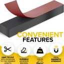 Magnetic Strips with Adhesive Backing - Magnetic Tape for Crafts - Tool and Knife Magnet Strips for Kitchen, Garage and Garden - Adhesive Magnetic Tool Holder Strip for Wall (10 Pieces, 6" x 1")