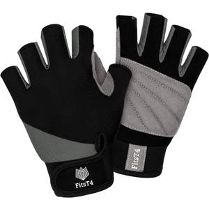 FitsT4 Sports Half Finger Padded Palm Gloves for Diving, Sailing, Jet Skiing, Stand-UP Boarding, Kayaking and Water Skiing, Suitable for Men&Women&Youth (Small( Fits 6.3"- 7.1"), Gray)