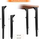 Folding Adjustable Square Table Legs 4 PCS, Adjustable Height 25- 34 DIY Desk Legs, Foldable Furniture Legs Set for Outdoor Camper, RV, Coffee Dinner Table, Tabletops, Kitchen