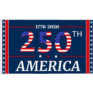 America's 250th Anniversary Flag, 3 Ply Year American Anniversary Flag- Double Sided, 3x5 Ft, 250 Years Birthday Patriotic Decor for Outdoor, Front Door, Porch, Wall (A5)