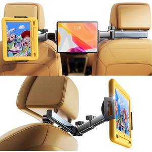 LISEN 3 in 1 for iPad Holder for Car Accessories for Women Interior Road Trip Essentials Tablet Holder Backseat Car Organizer Car TV for Back Seat Headrest iPad Car Mount Kids Fire Tablet 4.7-11"