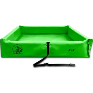 Portable Folding Secondary Containment Berm 4' x 4' x 6",Thick Reusable PVC Oil Spill,Lab Concrete Spill Mining Fuel,Chemical Spill Control Heavy-Duty Leak Containment,UV-Resistant,Easy Clean