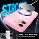 4 x Magnetic Shockproof for iPhone 17 Case,Upgraded[Camera Protection][Compatible with Magsafe][Non-Slip][Mil-Grade Protection] Slim Anti-Yellow Translucent Matte Phone Case for iPhone 17,Pink