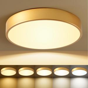 Flush Mount Ceiling Light Fixtures Gold LED Dimmable 5CCT 15 Inch 36W