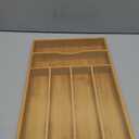 Bamboo Silverware Organizer, Bamboo Kitchen Drawer Cutlery Organizer, Utensil Holder, Flatware Organizer Tray (15.8"x9.5"x1.6") (Medium)