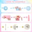 Ouddy Party Baby Gender Reveal Decorations, Pink Blue Sand White Balloons Glitter Boy or Girl Banner Moon Star Circle Garland Paper Tassels Lanterns for Boho Gender Reveal Birthday Party Supplies