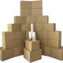 UBOXES Moving Boxes - 2 Room Bigger Smart Moving Kit - 28 Boxes,Tape, More