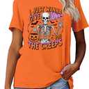 Womens Halloween Shirt Hocus Pocus Shirts Sanderson Witch Broom Graphic Tshirt Raglan Color Block Tops (XL)