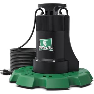 PUMPMAN Automatic Submersible Pool Cover Pump 110 V 1/4 HP 2800 GPH with 2/5 Check Valve Adapter For All Swimming Pools Spas Hot Tubs Rooftops Water Beds With 10FT Power Cord