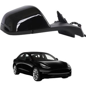 Side Mirror Car Door Mirror Fits for Tesla Model 3 2017-2023 Right Passenger Side, Power Adjustable-Heated Glass-Memory Recall,51167177128, Black RH, 13-Pins
