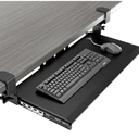 AX WABER Keyboard Tray Under Desk Pull Out with Extra Sturdy Adjustable C Clamp Mount System, 27.3 (32.5 inch Including Clamps) x 11 Inch Slide-Out Platform Computer Drawer for Typing, Black,AX01WB01