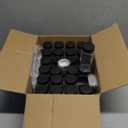 Glass Spice Jars with Labels (24 x 4oz) Spice Containers with 240 Labels, Shaker Inserts, Funnel, Empty Square Empty Square Seasoning Organizer (Black Lids)