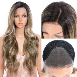 Style Icon 26 Big Curl Layered Synthetic Lace Front Wig 13x4 Large Lace Free Part Ombre Blonde Mixed Black Wig With Adjustable Cap Heat Resistant Fiber(26 Inches, NTSA4/10/23B/613C)