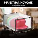 Hat Organizer for Baseball Caps, Hat Storage Box Showcase, Baseball Caps Collection Display Boxes Stackable, Dust-proof for Closet Cap Holder(Pack of 8)