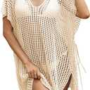 Women's Loose Swimsuit Crochet Sexy V Neck Swim Coverups Bathing Suit Bikini Cover up Vacation Summer Beach Dresses