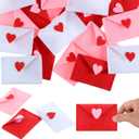 30 Pcs Valentine's Day Felt Envelope Bulk Heart Love Envelopes Stitching Note Table Scatter Holiday Bowl Filler for Wedding Shower Birthday Party Celebration Decor(Pink)