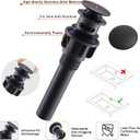 Wovier Matte Black Waterfall Bathroom Sink Faucet, Single Handle Single Hole Brass Lavatory Vanity Faucet, Basin Mixer Tap with Supply Hose and Pop Up Drain Assembly (Short Body)