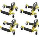 GarveeTech 4 Pcs Car Wheel Dolly with Hydraulic Tire Jack, 1500 LBS Capacity Trailer Dolly for Vehicle Positioning for Truck RV Trailer, Yellow
