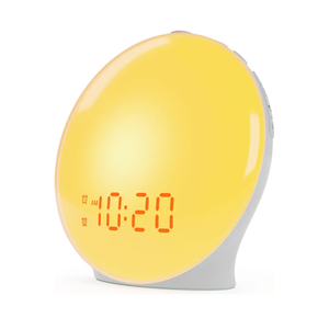 Wake Up Light Sunrise Alarm Clock for Kids, Heavy Sleepers, Bedroom, with Sunrise Simulation, Sleep Aid, Dual Alarms, FM Radio, Snooze, Nightlight, Daylight, 7 Colors, 7 Natural Sounds, Ideal for Gift