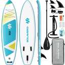 SOLAVERO 11' Inflatable Stand Up Paddle Board with SUP Accessories