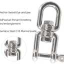 316 Stainless Steel 3/8"(M10) Eye x Jaw Swivel Anchor Swivel Clevis Double Shackle,1PCS