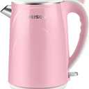 MEISON Electric Kettle, 1.5 L Double Wall Food Grade Stainless Steel Interior Water Boiler, Coffee Pot & Tea Kettle, Auto Shut-Off and Boil-Dry Protection, 1200W, (Pink)
