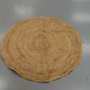 Hausattire Hand Woven Jute Braided Rug, 4 Round  Natural, Reversible Boho Entry Area Rugs for Kitchen, Living Room I Farmhouse Decorative Floor Rug, 4 Feet Round