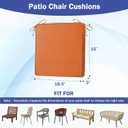IASEAHK Patio Chair Cushions, 18.5" x 16" x 3" Outdoor Chair Cushions Set of 4, Waterproof Outdoor Cushions for Patio Furniture, Outdoors Seat Cushions Set of 4 with Handle and Ties, Spice