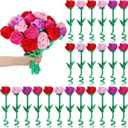 Syhood 32 Pcs Mother's Day Plush Rose Flower 12.6 Inch Bendable Stems Mother's Day Stuffed Plush Rose Flower Gift for Wedding Birthday Women(Classic,Colorful Colors)
