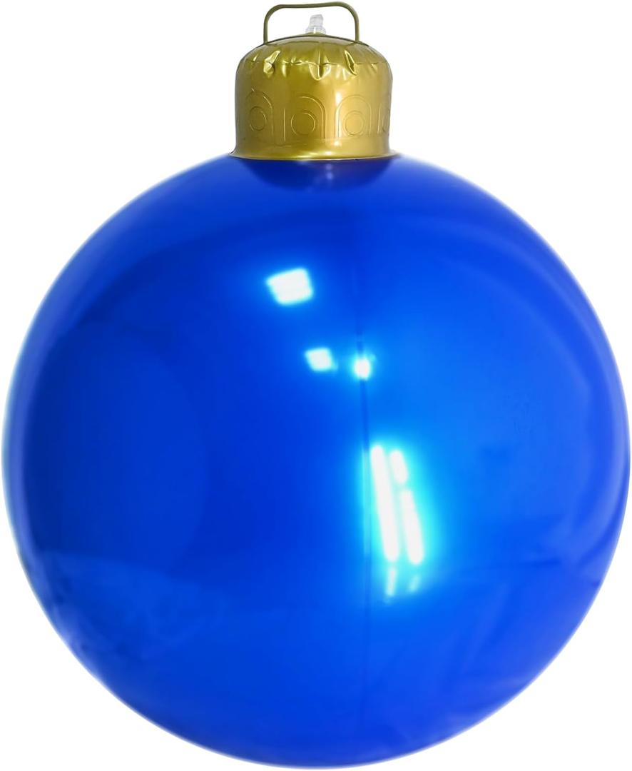 ULLIKI Christmas Decorations Inflatable Ball- Large PVC Outdoor Christmas Ornaments- Giant Hanging Yard Tree Decor for Outside Holiday (Blue)