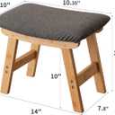 Kitsanery Foot Stool,Ottoman,Bamboo Small Sofa Foot Rest Under Desk,Extra Seating for Living Room, Bedroom and Kitchen (Natural Stool Legs - Gray Surface)