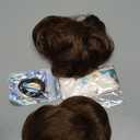 BARSDAR 2 PCS Medium Chestnut Brown Large Messy Bun Hair Piece - Elastic Brown Messy Bun Scrunchies for Women - Natural Looking Thick Soft Synthetic Fluffy Updo Chignons Hair Pieces Daily