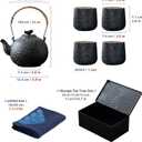 TEANAGOO Japanese Tea Set, Chinese Tea Sets, Porcelain Japanese Tea Cups, Chinese Gongfu Tea Set, Asian Tea Set for Adults, Japanese Teapot Set, 1 Teapot (700ml/25oz) + 4 Tea Cups(205ml/7.2oz), U2