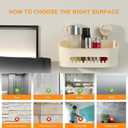 suntree Suction Cup Shower Caddy - Strong Hold, Holds 22lb, No Drill Needed, Waterproof Bathroom Shelf Organizer for Shampoo Bottles, Cream White