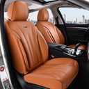 Coverado Brown Seat Covers for Front Seat, Premium Leather Seat Covers for Cars,Waterproof Car Seat Protectors, Car Seat Cushions Universal Seat Covers Fit for Most Cars