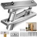 Hidden Door Hinges for Max 200 lb Wood Doors,Pivot Hinges for Hidden Door Bookcase,Secret Door,with Door Ball Catch Hardware (1, Silver)