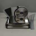 Cuisinart Kitchen Pro Food Slicer, Meat Slicer with Slice Control Knob Adjusts from 1/32" to 1/2" to Slice Bread, Roasts, and Firm Cheeses, Removable 7.5" Stainless Steel Cutting Blade, FS-75, Gray