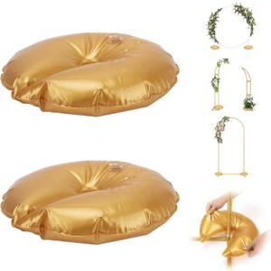 2 Pcs Golden Water Bag for Arch Stands Base, Heavy Weight Water Bag for Wedding Birthday Party Arch Backdrop Stand, Metal Arch Frame Base, Thickened Water Fillable Base