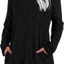 Sampeel Womens Sweaters Crewneck Long Sleeve Shirts with Pockets Fall Outfits 2026 Fashion Winter Clothing Side Slit XL