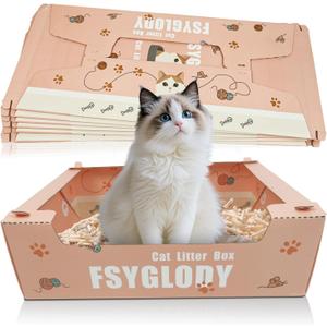 8-Piece Disposable Litter Boxes for Cats, Portable Litter Box, Double-Layer Waterproof Litter Mat for Cats & Pets 8-Piece Disposable Litter Boxes for Cats, Portable Litter Box, Double-Layer Waterproof Litter Mat for Cats & Pets