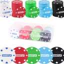 Plastic Poker Chips Set with Storage Box for Blackjack, Texas Hold'em, Night Poker Games